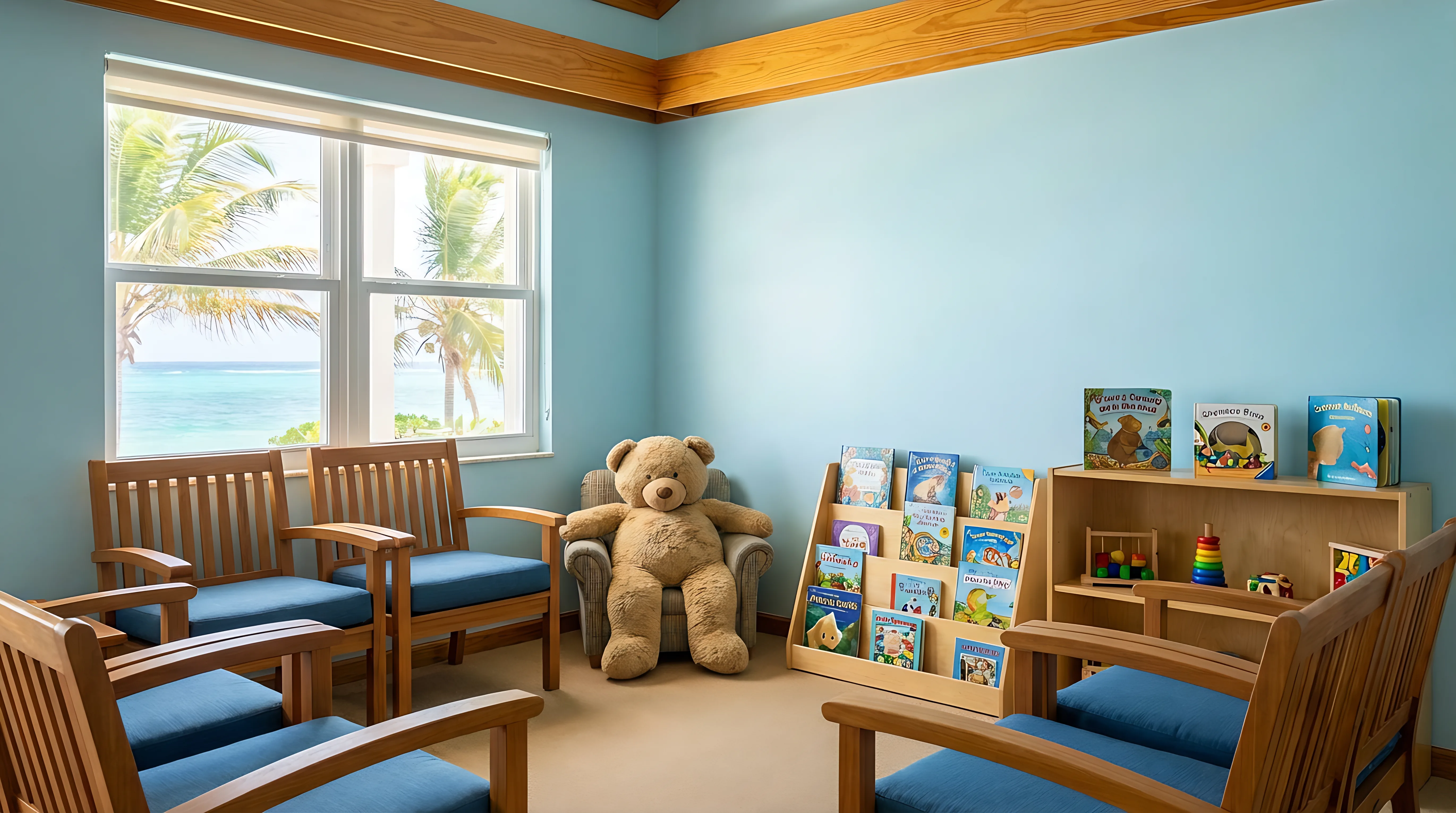 Cheerful pediatric waiting room with teddy bear Spanish Town Jamaica
